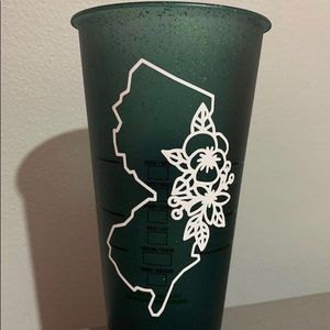 dark glittery green starbucks cold cup